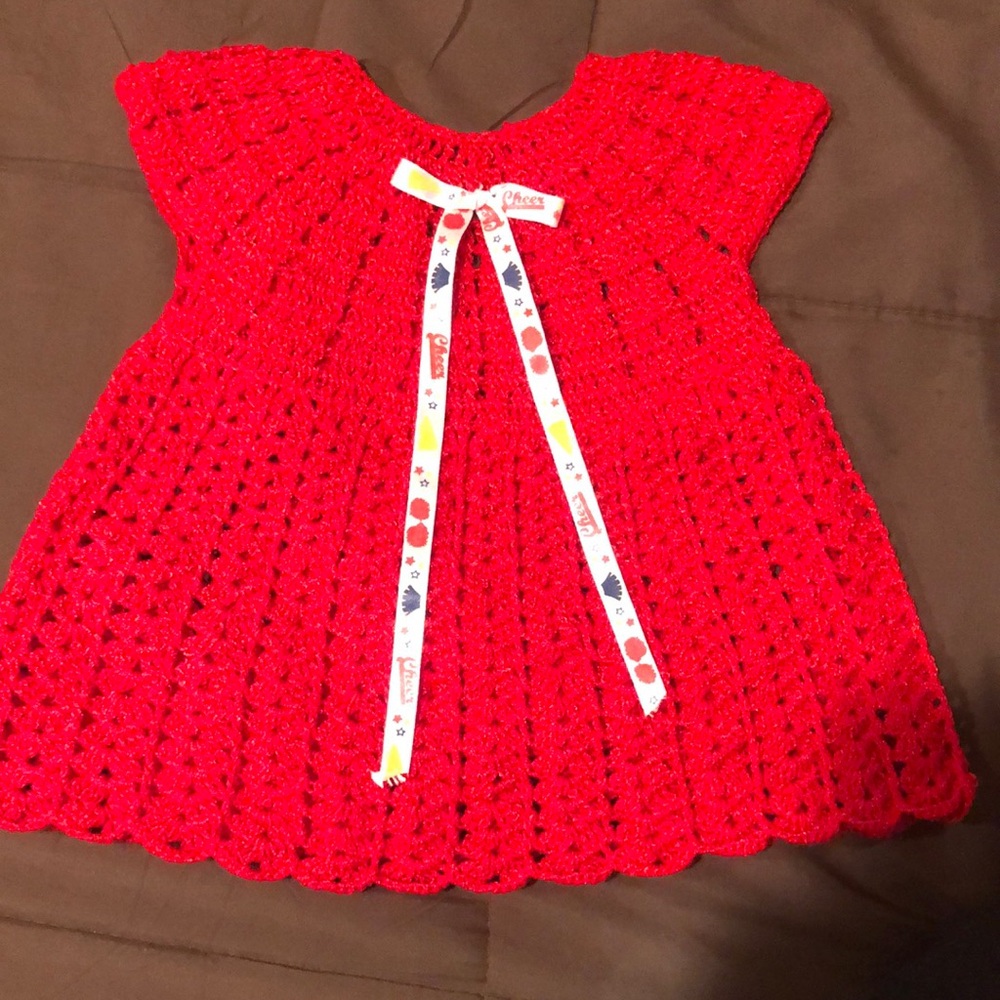 Handmade Red Crochet Baby Dress